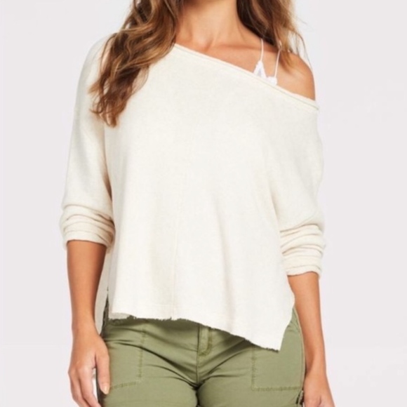 Free People Sweaters - Free People Be Good Terry Pullover Sweater Oatmeal